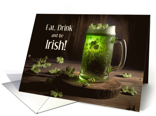 St. Patrick's Day Green Beer and Clovers card (903554)