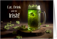 St. Patrick’s Day Green Beer and Clovers card