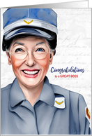 for Female Boss Postal Service Retirement card