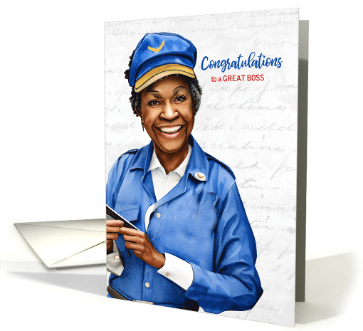 African American Female Boss Postal Service Retirement card (907109)