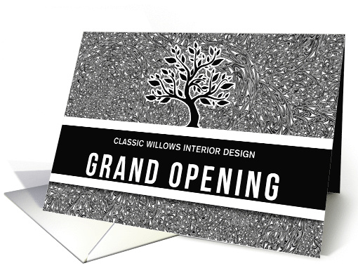 Grand Opening Business Announcement Classic Black Blank Custom card