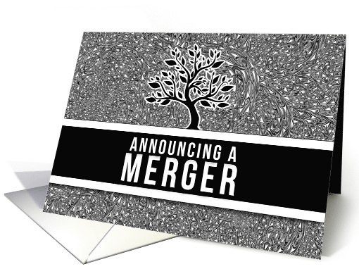 Merger Business Announcement Classic Black Blank card (916211)