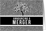 Merger Business Announcement Classic Black Blank card