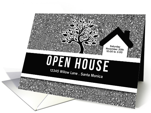Open House Business Invitation Classic Black Blank card (916222)