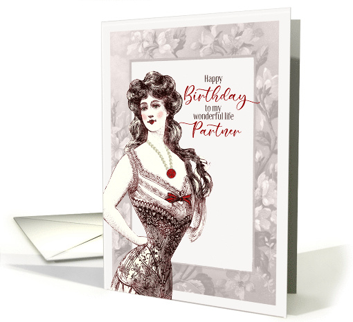 Life Partner's Birthday Vintage Lingerie Model card (922400)