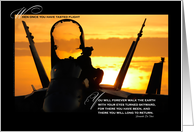 Loss of a Military Pilot Sympathy Sunset Plane Theme card