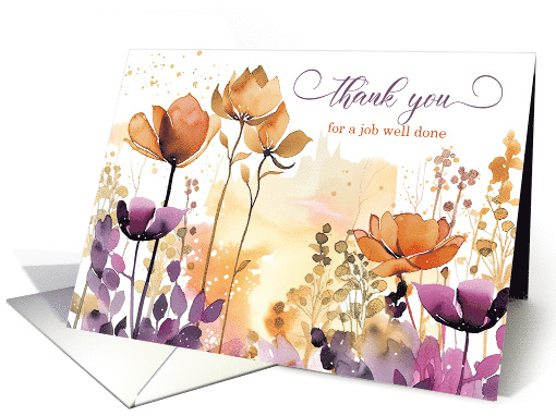 Employee Appreciate Business Watercolor Wildflowers card (923320)