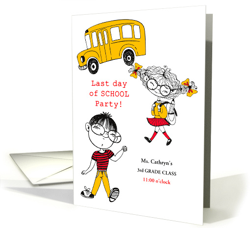 Last Day of School Party Invitation with Custom Front card (923902)