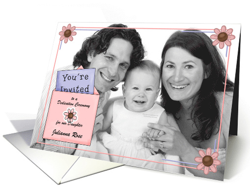 Baby Dedication Invitation for Girl Pink and Purple... (933149)