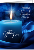 Father Remembrance on His Birthday Blue Candle card