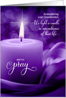 Grandmother Remembrance Death Anniversary Purple Candle card