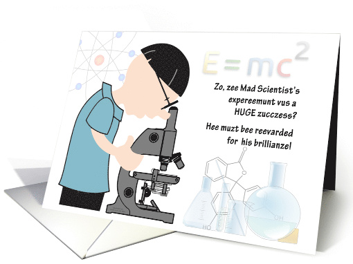 Science Fair Academic Achievement Congratulations Mad Scientist card