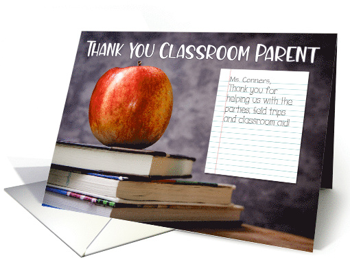 Class Parent School Classroom Helper Custom Thank You card (934644)