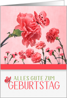 German Birthday Geburtstag - Pink Carnations card