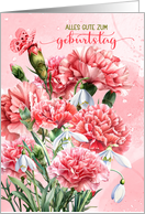 German Birthday Geburtstag - Pink Carnations card