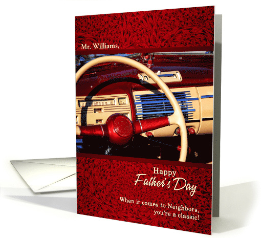 Custom Father's Day for Neighbor Red Classic Car card (935265)