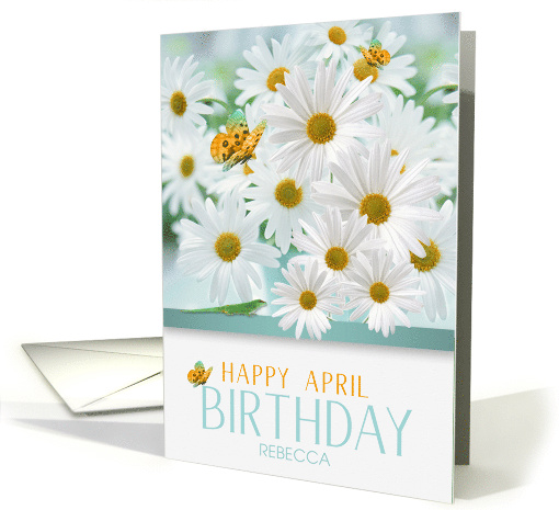 Custom April Birthday Daisies card (935587)