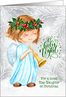 Step Daugther Christmas Angel Girl and Pines card