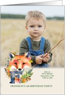 Letter F Birthday Party Invitation Woodland Fox with Boy’s Photo card