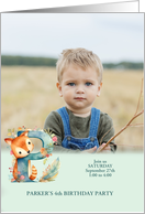 Letter P Birthday Party Invitation Woodland Themed Custom card