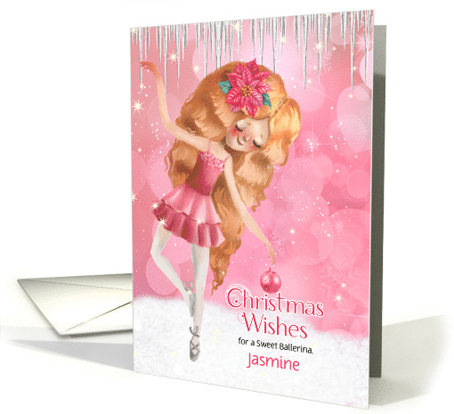 Prima Ballerina Christmas Custom Front in Pink and White card (948203)