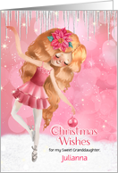 for Granddaughter Pink Ballerina Christmas Dancer Theme card