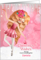 for Great Granddaughter Pink Christmas Ballerina card