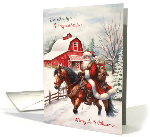 Western Themed Christmas Santa on Horseback card (952159)