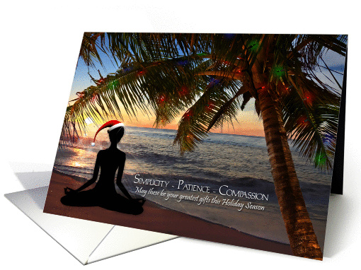 Yoga Christmas Beach Scene card (952625)