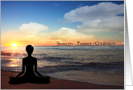 Yoga on the Beach Simplicity Patience Compassion Blank Any Occasion card