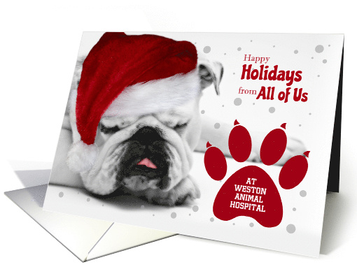 from Pet Care Business Bulldog in Santa Hats Custom card (953549)