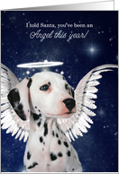 Dalmatian Dog with Angel Wings and Halo Pet Lover Christmas card