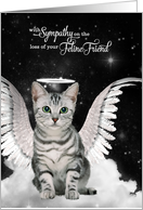 Loss of a Cat Silver Tabby Angel Pet Sympathy card