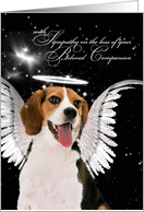 Pet Sympathy Loss of a Dog Beagle Angel card