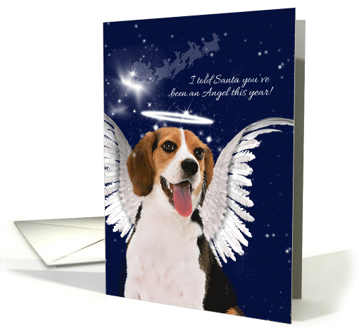 Beagle Angel Dog Pet Lover's Christmas card (956743)