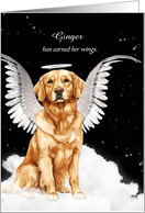 Custom Pet Sympathy Loss of a Dog Golden Retriever Angel card