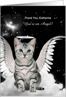 Thank You You’re an Angel Gray Tabby Cat card