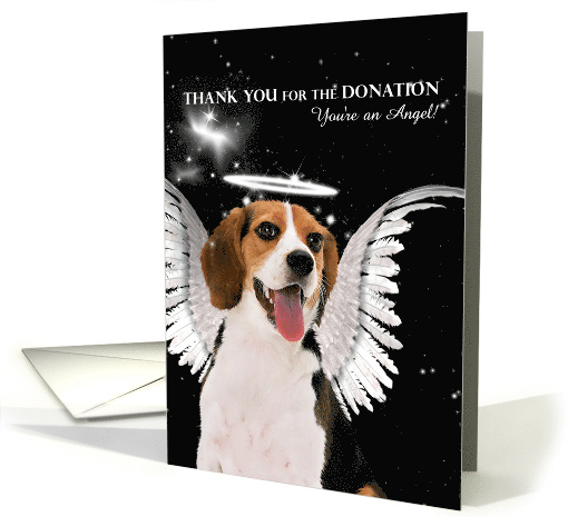 Donation Thank You You're an Angel Beagle Dog for Business card