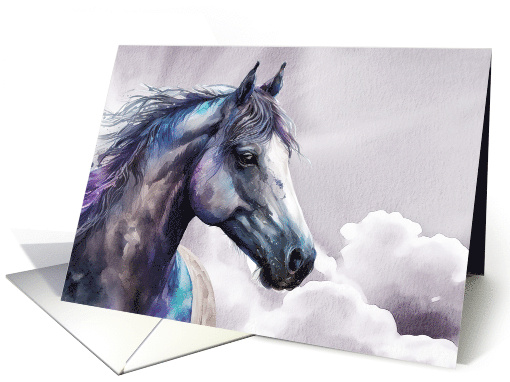 Shades of Purple Watercolor Horse Blank Any Occasion card (957541)