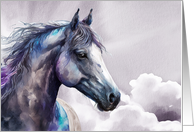 Shades of Purple Watercolor Horse Blank Any Occasion card