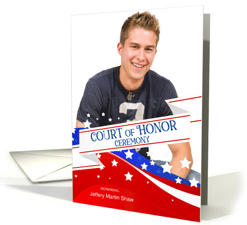 Scout Court of Honor Ceremony with Photo Stars and Stripes card