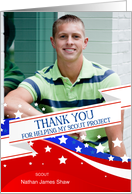 Eagle Scout Project Thank You Patriotic with Custom Photo card