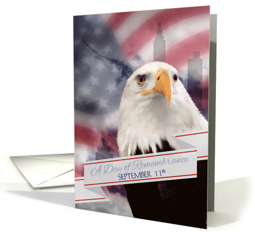 911 Remembrance Eagle and American Flag Patriot Day card (959573)