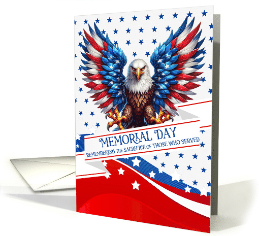 Memorial Day Eagle Patriotic Eagle Red White and Blue card (960003)