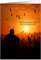 Missing You Male Silhouette Sunset Mountain Scenic card