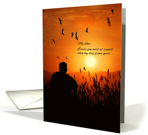 for Life Partner Missing You Male Silhouette Sunset... (961355)