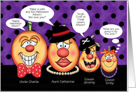 Halloween Custom Speech Bubble Pumpkin Family card