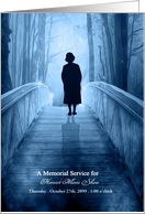 Female Memorial Service Invitation Blue Heavenly Bridge Custom card