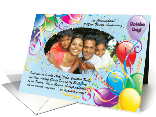 Gotcha Day or Adoption Day Balloons and Custom Photo card (967063)