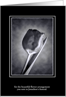 Thank You for the Flowers Funeral Service Classic Black Tulip card